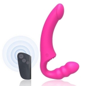 Розовый безремневой страпон Straples Strap-On Dildo - Erokay - купить с доставкой в Пскове
