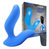 Синий вибромассажер простаты 3,5’’ Remote Control Curve P-spot Massager - 12 см. - Erokay - в Пскове купить с доставкой