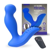 Синий вибромассажер простаты 3,5’’ Remote Control P-spot Massager - 12,5 см. - Erokay - в Пскове купить с доставкой