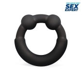 Черное эрекционное силиконовое кольцо - Sex Expert - в Пскове купить с доставкой