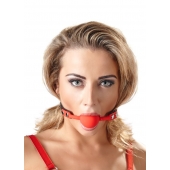 Силиконовый кляп-шар на чёрных ремешках Red Gag silicone - Orion - купить с доставкой в Пскове