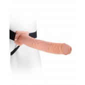 Фаллопротез телесного цвета Hollow Strap-On - 29 см. - Pipedream - купить с доставкой в Пскове