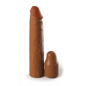 Коричневая насадка на член 2  Silicone X-tension - 20,3 см. - Pipedream - в Пскове купить с доставкой