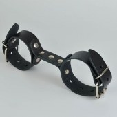 Черные кожаные наручники-фиксатор - Sitabella - купить с доставкой в Пскове