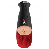 Телесный мастурбатор-вагина в черной колбе с вибрацией Fuck-O-Matic Pro XL - Pipedream - в Пскове купить с доставкой