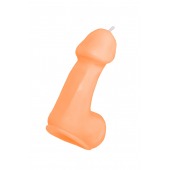 Оранжевая свеча в форме пениса - 47 гр. - Pecado - купить с доставкой в Пскове