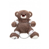 Бондажный набор: бурый мишка с белыми оковами и наручниками - Pecado - купить с доставкой в Пскове