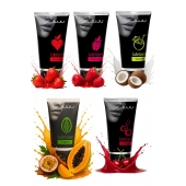 Набор из 5 съедобных лубрикантов JUJU (клубника, малина, тропические фрукты, вишня, кокос) - JuJu - купить с доставкой в Пскове