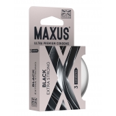 Черные утолщенные презервативы MAXUS Extra Strong с железным кейсом - 3 шт. - Maxus - купить с доставкой в Пскове