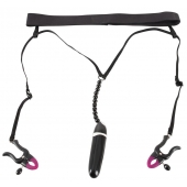 Женские вибростринги с зажимами для половых губ Spreader String with Vibrator - Orion - купить с доставкой в Пскове