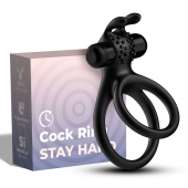 Черное эрекционное виброкольцо с подхватом мошонки Stay Hard - Boys of Toys - в Пскове купить с доставкой