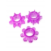 Набор из 3 лиловых эрекционных колец различной формы - Erowoman-Eroman - в Пскове купить с доставкой