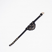 Черный чокер с клепками и золотистой фурнитурой - Crazy Handmade - купить с доставкой в Пскове