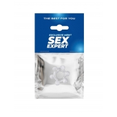 Прозрачное эластичное эрекционное кольцо с 6 шариками - Sex Expert - в Пскове купить с доставкой