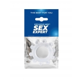 Прозрачное эрекционное кольцо со стимулирующими шариками - Sex Expert - в Пскове купить с доставкой