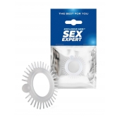Эластичное эрекционное кольцо с шипиками и шариком - Sex Expert - в Пскове купить с доставкой