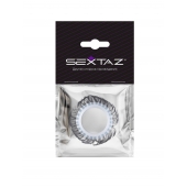 Эластичное эрекционное колечко с черными «ресничками» - Sextaz - в Пскове купить с доставкой