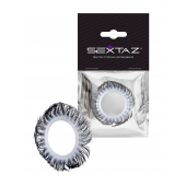 Эластичное эрекционное колечко с черными «ресничками» - Sextaz - в Пскове купить с доставкой