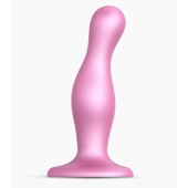 Розовая насадка Strap-On-Me Dildo Plug Curvy size M - Strap-on-me - купить с доставкой в Пскове