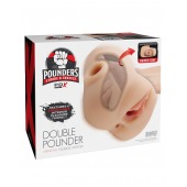 Телесный мастурбатор с вибрацией Double Pounder Vibrating Squeeze Stroker - Pipedream - в Пскове купить с доставкой