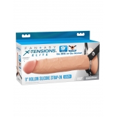 Телесный пустотелый фаллопротез 9’’ Hollow Silicone Strap-On - 24,1 см. - Pipedream - купить с доставкой в Пскове