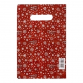 Красный подарочный новогодний пакет с вырубной ручкой (20х30 см) - Сима-Ленд - купить с доставкой в Пскове