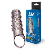 Дымчатая насадка на пенис с шипами и выпуклостями - 12 см. - Sex Expert - в Пскове купить с доставкой