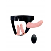 Женский страпон с 3 насадками и вибрацией - Erowoman-Eroman - купить с доставкой в Пскове