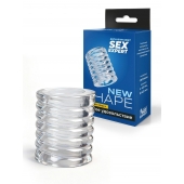 Прозрачная сквозная насадка на пенис с ребрышками - Sex Expert - в Пскове купить с доставкой