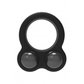 Черное эрекционное кольцо с утяжелителями Cockring Dual Weight - Dream Toys - в Пскове купить с доставкой