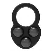 Черное эрекционное кольцо с утяжелителями - Dream Toys - в Пскове купить с доставкой