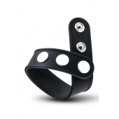 Черное эрекционное кольцо на кнопках - Blush Novelties - в Пскове купить с доставкой