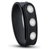 Черное эрекционное кольцо на кнопках - Blush Novelties - в Пскове купить с доставкой