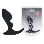 Черная анальная пробка для массажа простаты Double Ripple Silicone Prostate Massager - Shots Media BV - в Пскове купить с доставкой