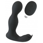 Черная анальная пробка с вибрацией, вращением и пультом ДУ RC Butt Plug with 2 Functions - Orion - в Пскове купить с доставкой