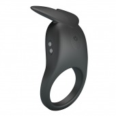 Черное перезаряжаемое виброкольцо Carlton - Baile - в Пскове купить с доставкой