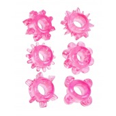 Набор из 6 розовых эрекционных колец с различным рельефом - Erowoman-Eroman - в Пскове купить с доставкой