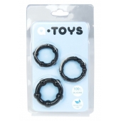 Набор из 3 чёрных эрекционных колец A-toys - A-toys - в Пскове купить с доставкой