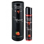 Массажное масло с ароматом клубники Huile de Massage Gourmande Fraise des Bois - 59 мл. - Plaisir Secret - купить с доставкой в Пскове