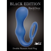 Синее эрекционное кольцо с анальной пробкой Double Pleasure Anal Plug - Lola Games - в Пскове купить с доставкой