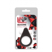 Чёрное эрекционное кольцо LIT-UP SILICONE STIMU RING 1 BLACK - Dream Toys - в Пскове купить с доставкой