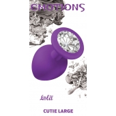 Большая фиолетовая анальная пробка Emotions Cutie Large с прозрачным кристаллом - 10 см. - Lola Games - купить с доставкой в Пскове