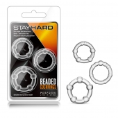 Набор из 3 прозрачных эрекционных колец Stay Hard Beaded Cockrings - Blush Novelties - в Пскове купить с доставкой