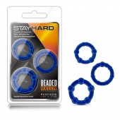 Набор из 3 синих эрекционных колец Stay Hard Beaded Cockrings - Blush Novelties - в Пскове купить с доставкой