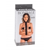 Ошейник с длинной лентой и наручниками Strap Bondage Kit Plus Size - Lola Games - купить с доставкой в Пскове