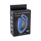 Синее эрекционное кольцо с анальной пробкой Button Anal Plug - Lola Games - в Пскове купить с доставкой