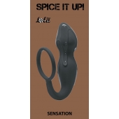 Серое эрекционное кольцо Sensation с анальным стимулятором - Lola Games - в Пскове купить с доставкой