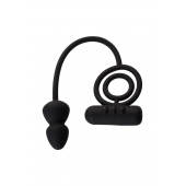 Чёрное эрекционное кольцо с вибропулькой и анальным хвостом - Erotist Adult Toys - в Пскове купить с доставкой