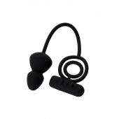 Чёрное эрекционное кольцо с вибростимулятором и анальным хвостом - Erotist Adult Toys - в Пскове купить с доставкой