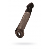 Чёрная насадка на пенис Tс подхватом - 19,5 см. - ToyFa - в Пскове купить с доставкой